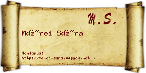 Mérei Sára névjegykártya